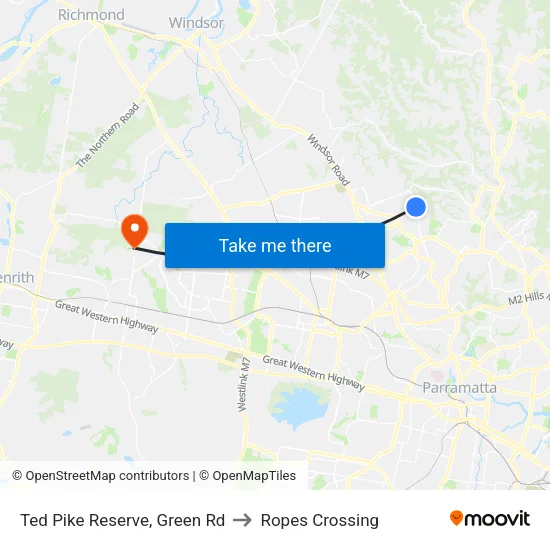 Ted Pike Reserve, Green Rd to Ropes Crossing map