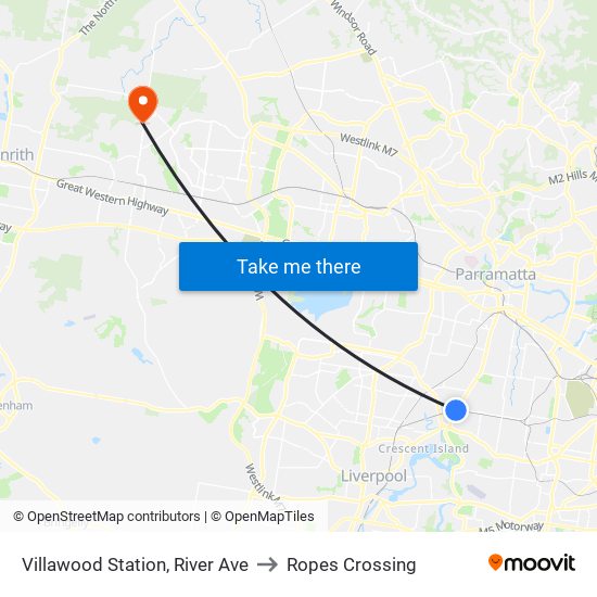 Villawood Station, River Ave to Ropes Crossing map