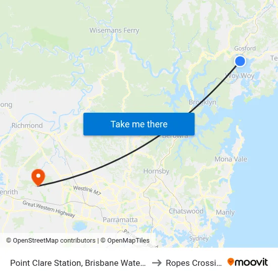Point Clare Station, Brisbane Water Dr to Ropes Crossing map