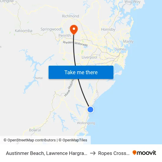 Austinmer Beach, Lawrence Hargrave Dr to Ropes Crossing map