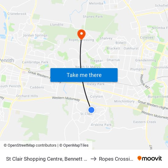 St Clair Shopping Centre, Bennett Rd to Ropes Crossing map