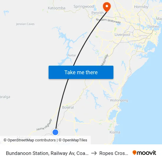 Bundanoon Station, Railway Av, Coach Bay to Ropes Crossing map