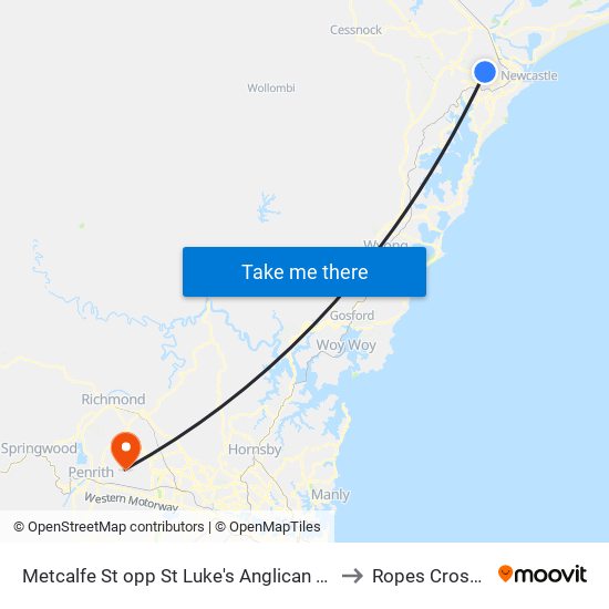 Metcalfe St opp St Luke's Anglican Church to Ropes Crossing map