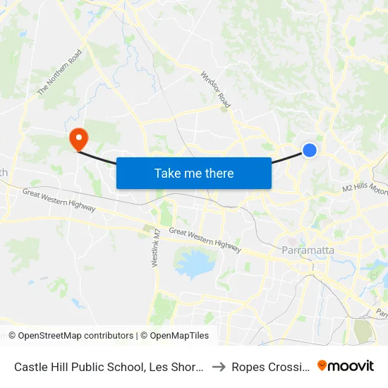 Castle Hill Public School, Les Shore Pl to Ropes Crossing map