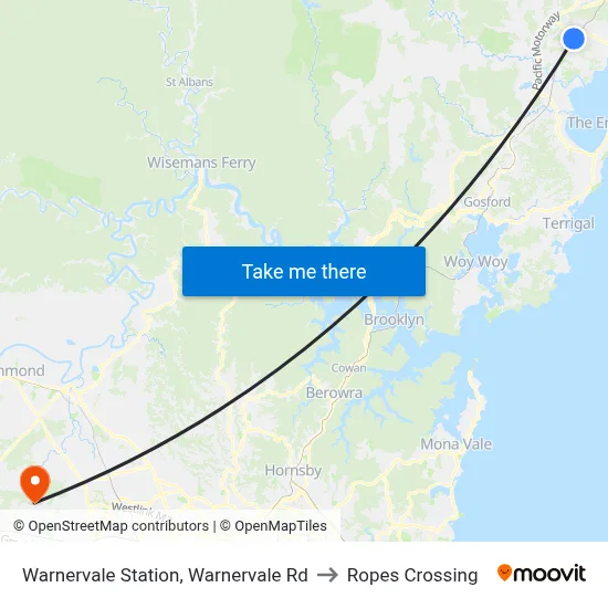 Warnervale Station, Warnervale Rd to Ropes Crossing map