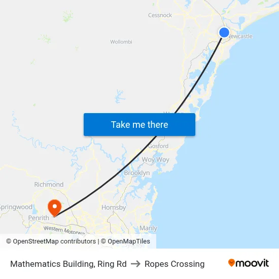 Mathematics Building, Ring Rd to Ropes Crossing map
