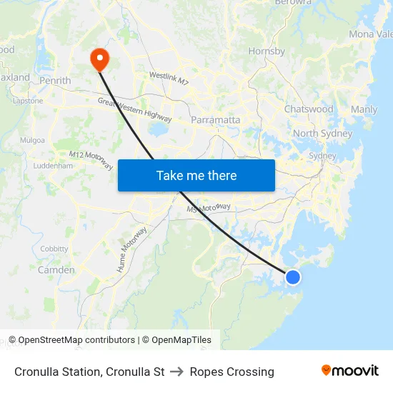 Cronulla Station, Cronulla St to Ropes Crossing map