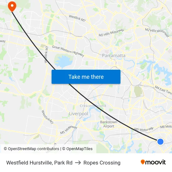 Westfield Hurstville, Park Rd to Ropes Crossing map