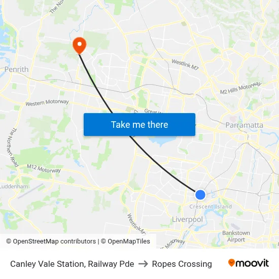 Canley Vale Station, Railway Pde to Ropes Crossing map