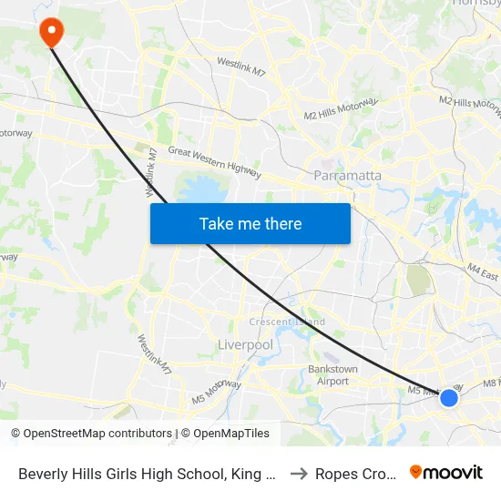 Beverly Hills Girls High School, King Georges Rd to Ropes Crossing map