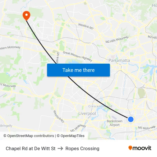 Chapel Rd at De Witt St to Ropes Crossing map