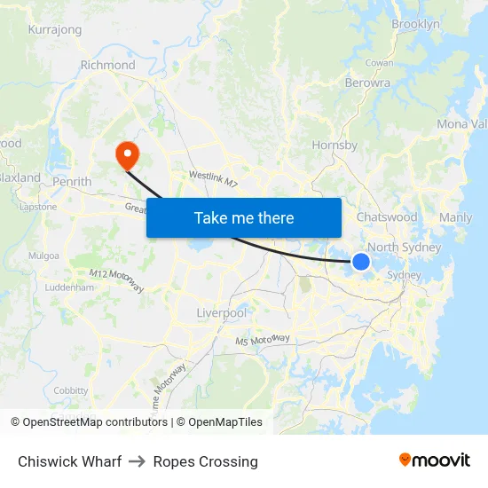 Chiswick Wharf to Ropes Crossing map