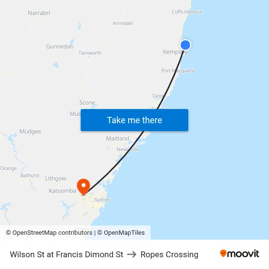 Wilson St at Francis Dimond St to Ropes Crossing map