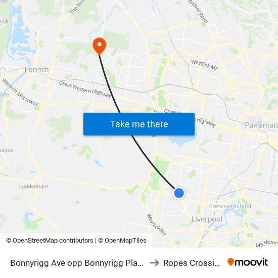 Bonnyrigg Ave opp Bonnyrigg Plaza to Ropes Crossing map