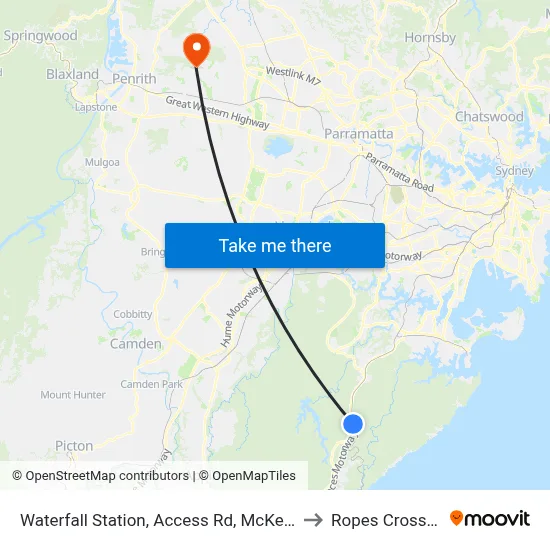 Waterfall Station, Access Rd, McKell Av to Ropes Crossing map