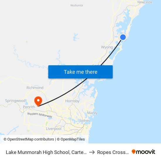 Lake Munmorah High School, Carters Rd to Ropes Crossing map