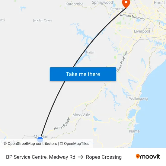 BP Service Centre, Medway Rd to Ropes Crossing map