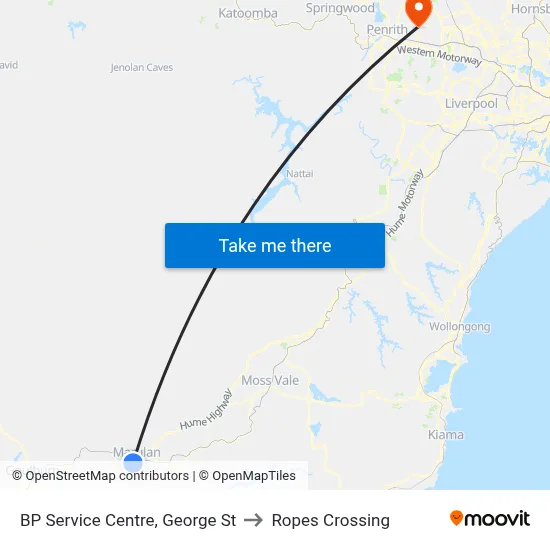 BP Service Centre, George St to Ropes Crossing map