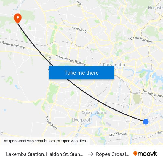 Lakemba Station, Haldon St, Stand B to Ropes Crossing map