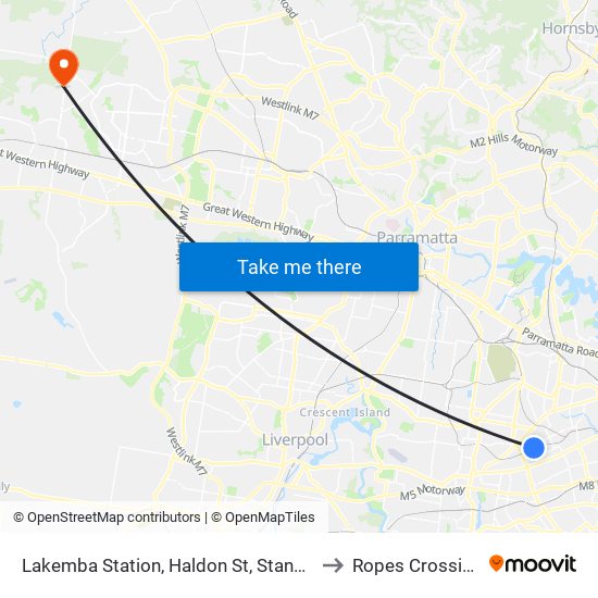 Lakemba Station, Haldon St, Stand A to Ropes Crossing map