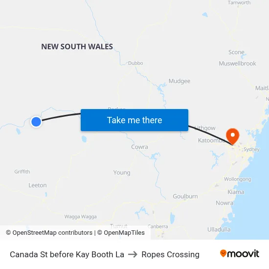 Canada St before Kay Booth La to Ropes Crossing map