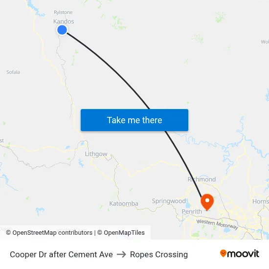 Cooper Dr after Cement Ave to Ropes Crossing map