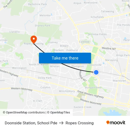 Doonside Station, School Pde to Ropes Crossing map