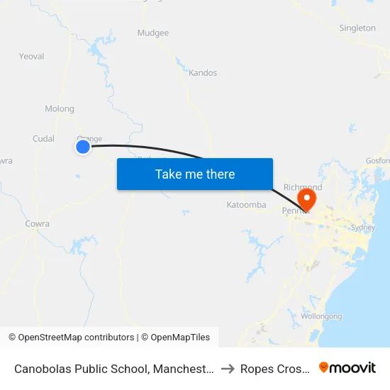Canobolas Public School, Manchester Lane to Ropes Crossing map