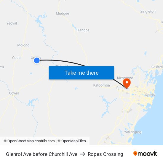 Glenroi Ave before Churchill Ave to Ropes Crossing map