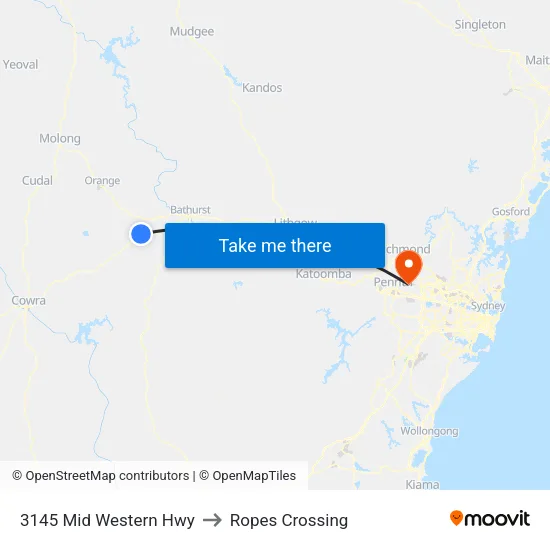 3145 Mid Western Hwy to Ropes Crossing map