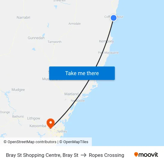 Bray St Shopping Centre, Bray St to Ropes Crossing map