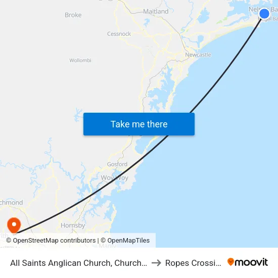 All Saints Anglican Church, Church St to Ropes Crossing map