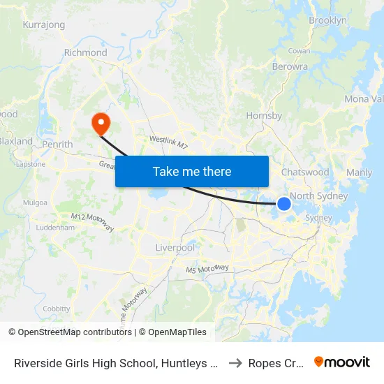 Riverside Girls High School, Huntleys Point Rd, Stand A to Ropes Crossing map
