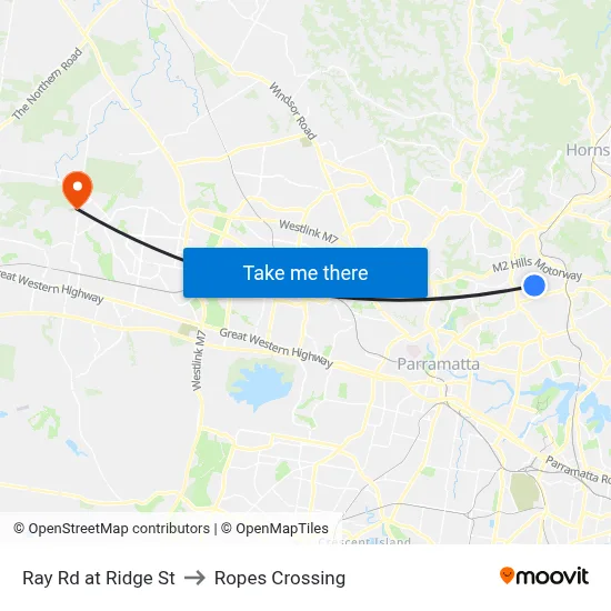 Ray Rd at Ridge St to Ropes Crossing map