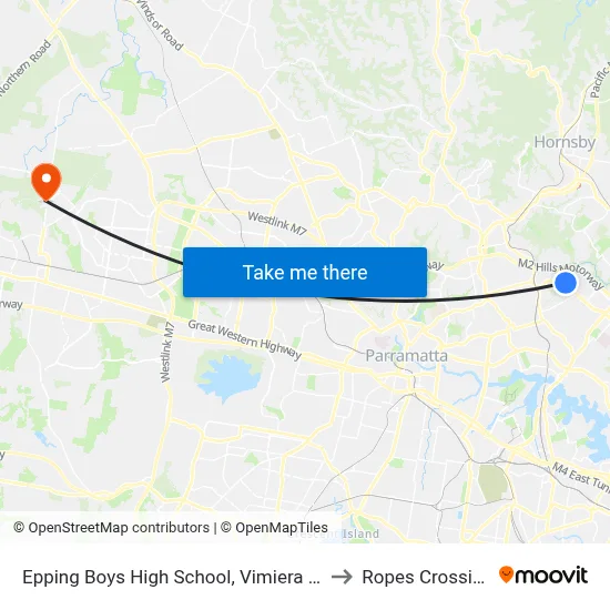 Epping Boys High School, Vimiera Rd to Ropes Crossing map