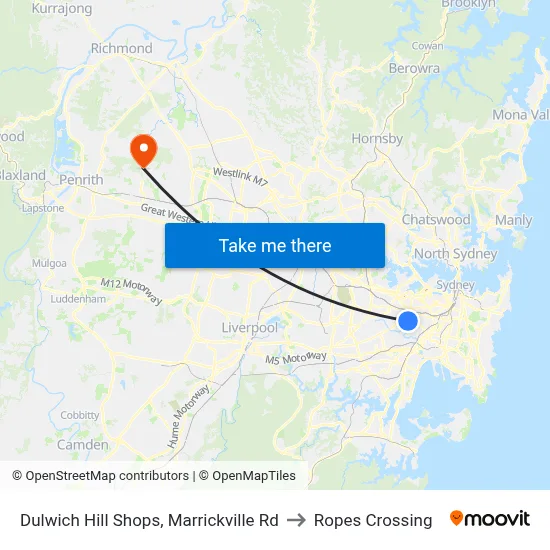 Dulwich Hill Shops, Marrickville Rd to Ropes Crossing map