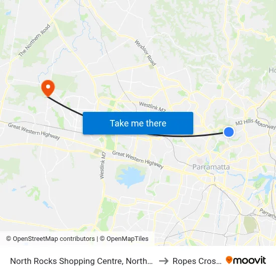 North Rocks Shopping Centre, North Rocks Rd to Ropes Crossing map