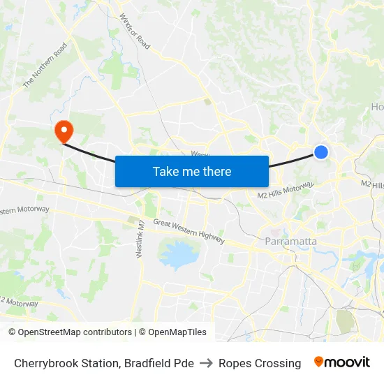 Cherrybrook Station, Bradfield Pde to Ropes Crossing map