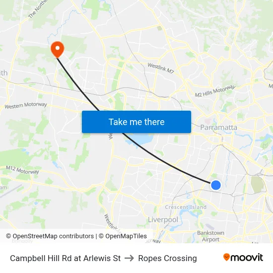 Campbell Hill Rd at Arlewis St to Ropes Crossing map