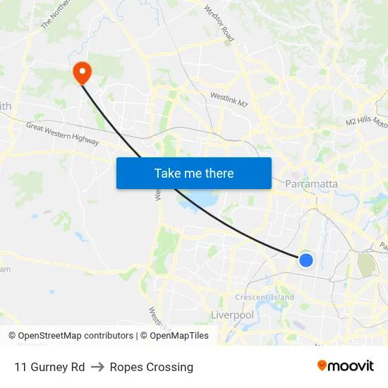 11 Gurney Rd to Ropes Crossing map