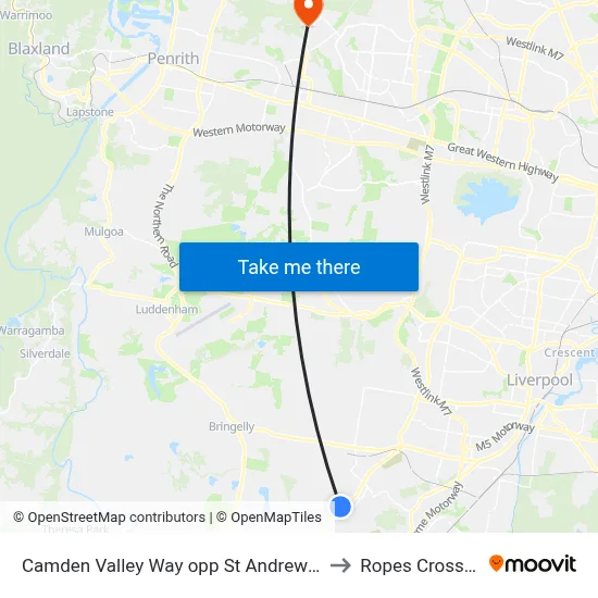 Camden Valley Way opp St Andrews Rd to Ropes Crossing map