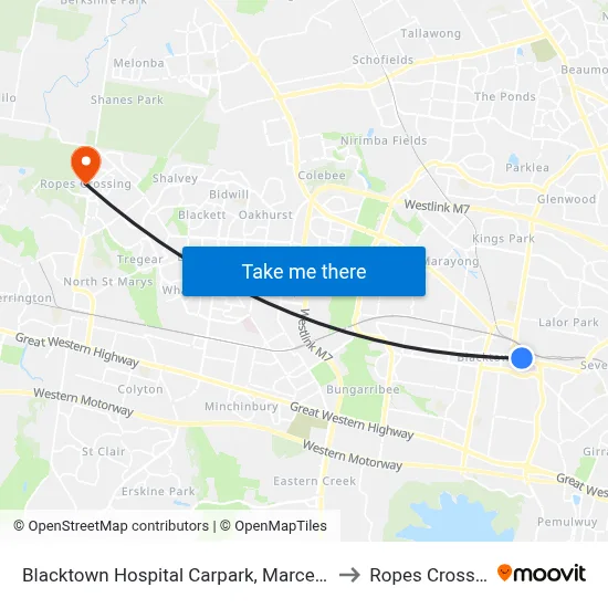 Blacktown Hospital Carpark, Marcel Cres to Ropes Crossing map