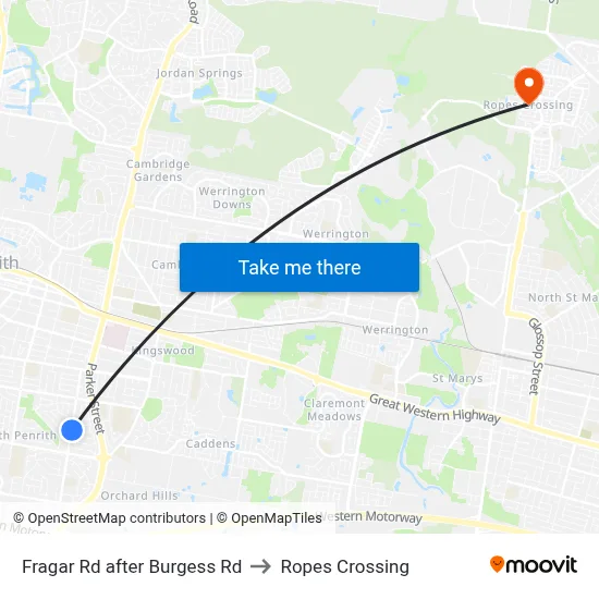 Fragar Rd after Burgess Rd to Ropes Crossing map