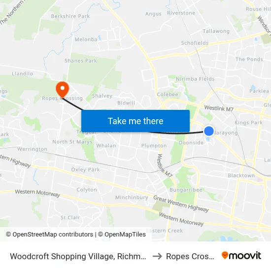 Woodcroft Shopping Village, Richmond Rd to Ropes Crossing map