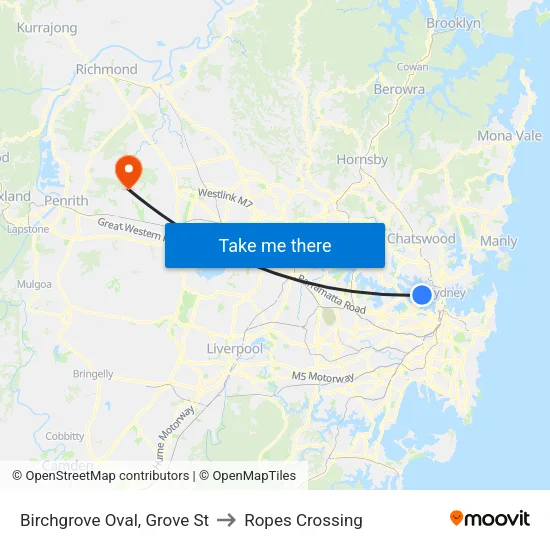 Birchgrove Oval, Grove St to Ropes Crossing map