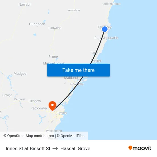 Innes St at Bissett St to Hassall Grove map