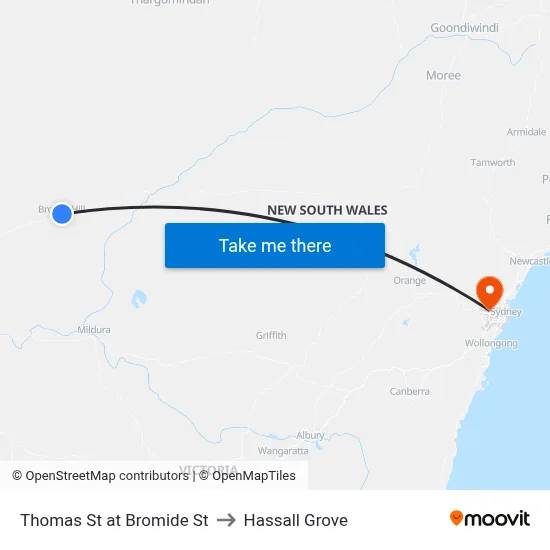 Thomas St at Bromide St to Hassall Grove map