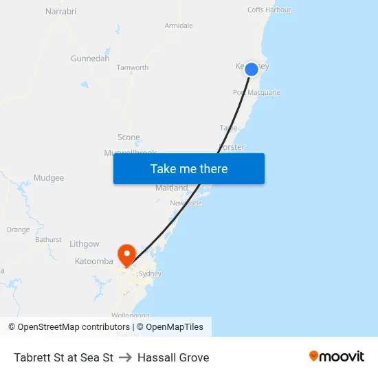 Tabrett St at Sea St to Hassall Grove map
