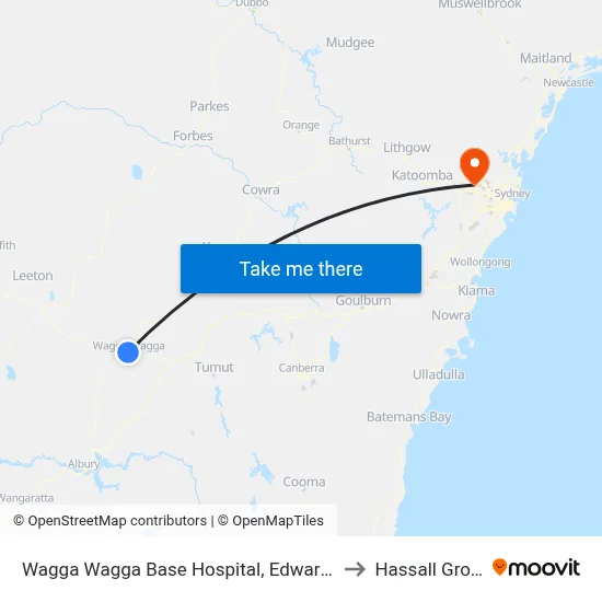 Wagga Wagga Base Hospital, Edward St to Hassall Grove map