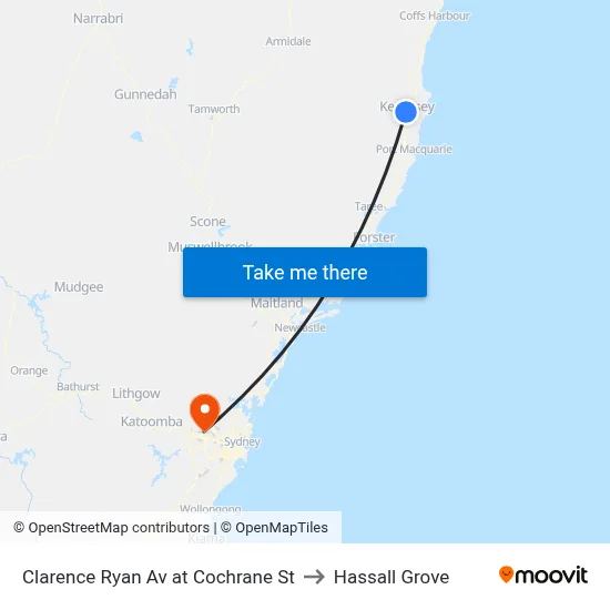 Clarence Ryan Av at Cochrane St to Hassall Grove map